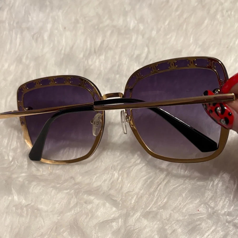 Fashion Purple and Gold Women's Sunglasses